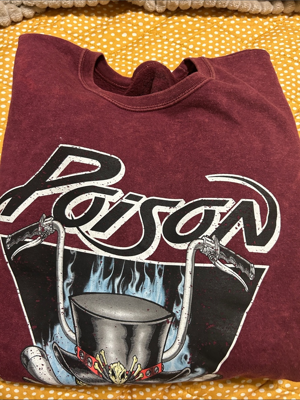Poison Graphic Crewneck Sweatshirt - Maroon